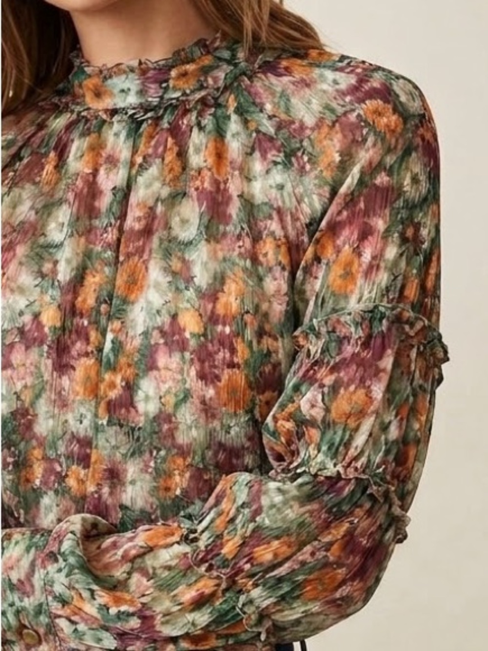 Zara Floral Ruffled Blouse